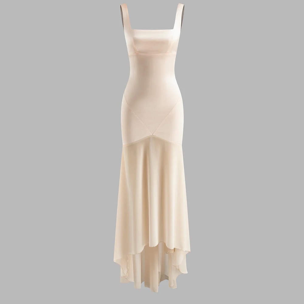 NWT Commense Apricot Chiffon Panel Dress (L)